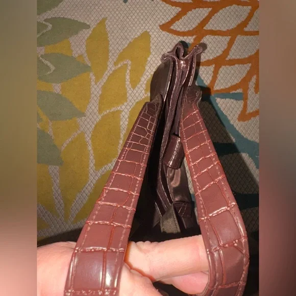 👜 Diane Von Furstenberg Brown Tote The Color Authority Croc Trim - Picture 7 of 9